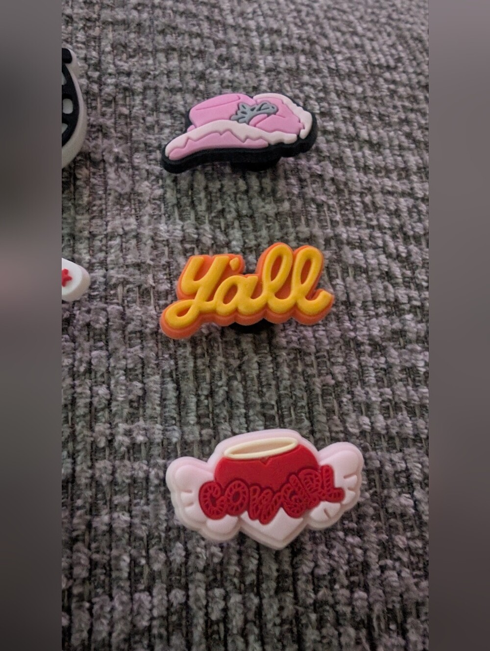 Cowgirl Boot & Y'all Croc Charms - Pink, Yellow, Red, Black 6 Western Charms - Picture 3 of 6